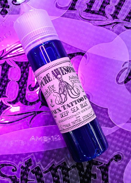 Faux Tattoo Stencils Pure Awesome Ink Deep Sea Blue oz