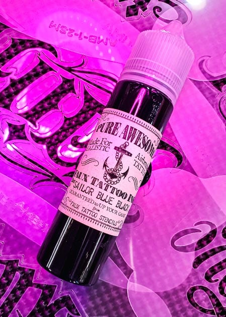 Faux Tattoo Stencils Pure Awesome Ink Sailor Blue Black oz