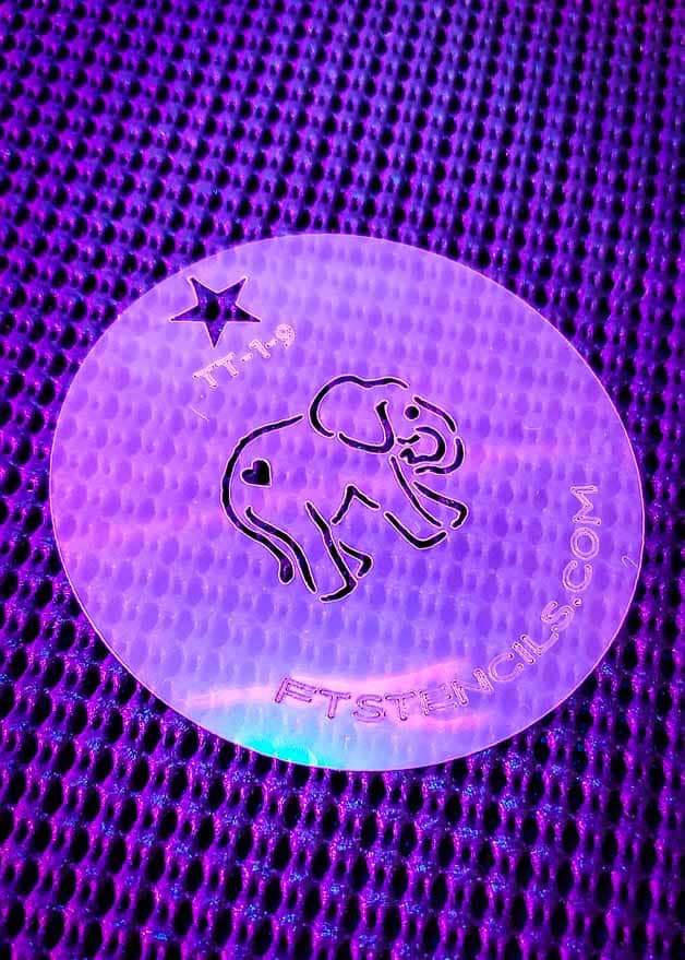 Faux Tattoo Stencils Tiny Tats Set No 1 Elephant with Heart