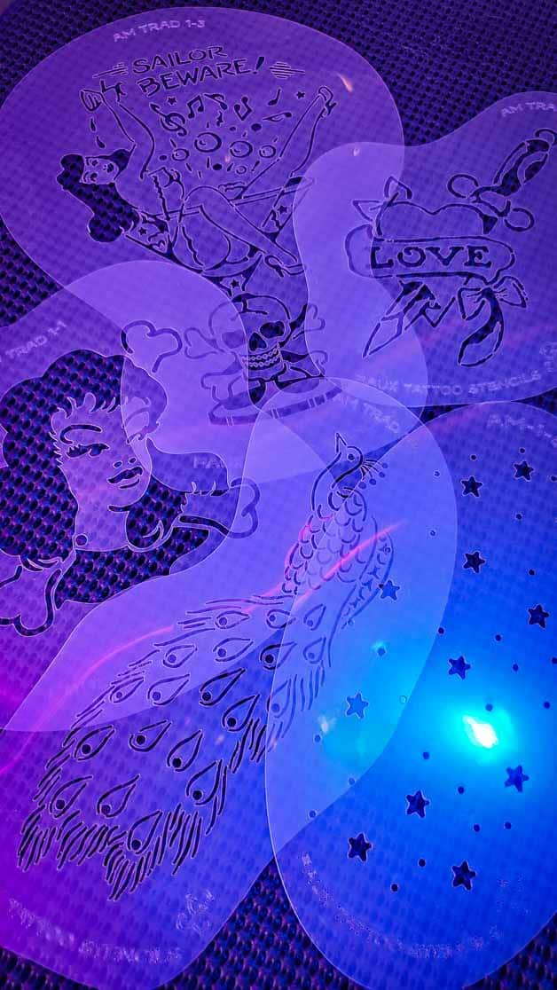 Faux Tattoo Stencils American Traditional No 1 Set